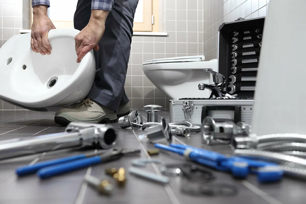 Plumbing tools prepared for a bathroom repair in Oregon City